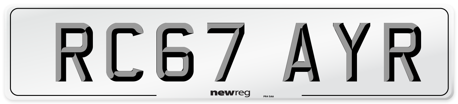 RC67 AYR Number Plate from New Reg